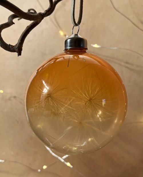 Cardoon Clock Orange Ombre Glass Bauble 3